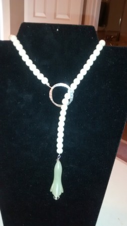 Jade Flower Lariat Necklace by Cathy Hatch - featured on Jewelry Making Journal