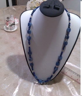 Kyanite squares and lapis lazuli necklace by Angela Darmali  - featured on Jewelry Making Journal