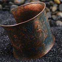 Copper bracelet with patina, by Michael Munden  - featured on Jewelry Making Journal