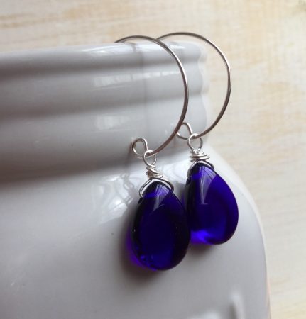 Irresistible Cobalt Blue Beads on Open Hoops, by Leah - featured on Jewelry Making Journal