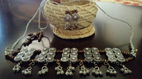 Oxidized silver choker necklace by Sanchari  - featured on Jewelry Making Journal