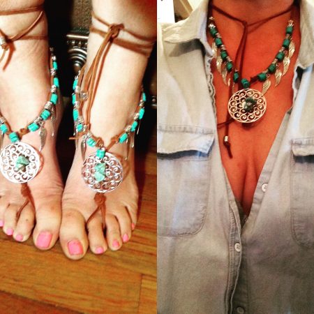Sandals with Medallion, by Margo - featured on Jewelry Making Journal