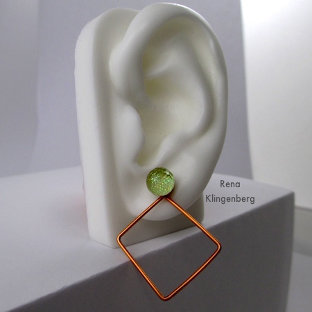 Square Hoop Earring Jackets - Tutorial by Rena Klingenberg