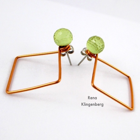 Square Hoop Earring Jackets - Tutorial by Rena Klingenberg