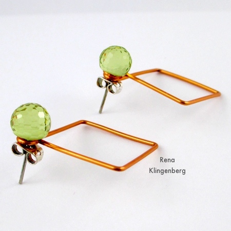 Square Hoop Earring Jackets - Tutorial by Rena Klingenberg