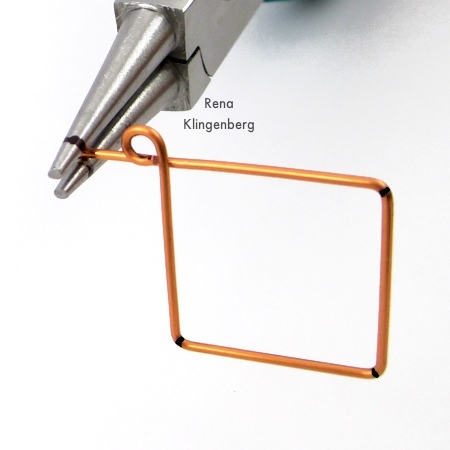 Making wire loops for Square Hoop Earring Jackets - Tutorial by Rena Klingenberg
