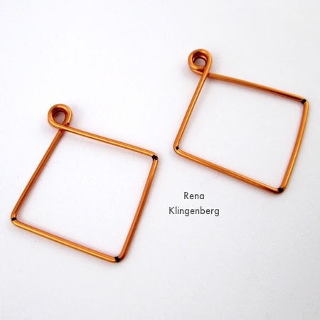 Square Hoop Earring Jackets - Tutorial by Rena Klingenberg