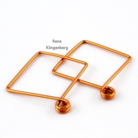 Square Hoop Earring Jackets - Tutorial by Rena Klingenberg