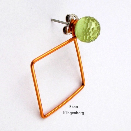Square Hoop Earring Jackets - Tutorial by Rena Klingenberg