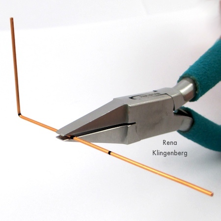 Bending wire for Square Hoop Earring Jackets - Tutorial by Rena Klingenberg