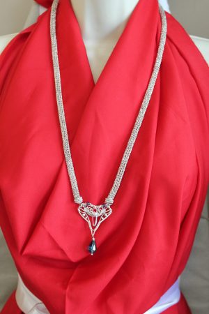 Sterling silver and fine silver pendant with Viking knit chain by Stephanie Thompson - featured on Jewelry Making Journal