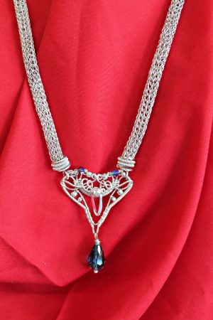Sterling silver and fine silver pendant with Viking knit chain by Stephanie Thompson - featured on Jewelry Making Journal