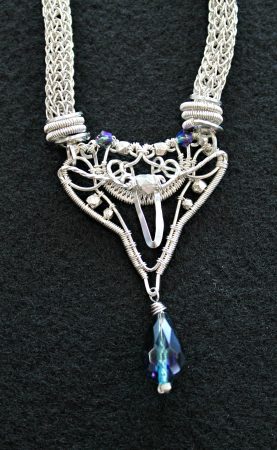 Sterling silver and fine silver pendant with Viking knit chain by Stephanie Thompson - featured on Jewelry Making Journal