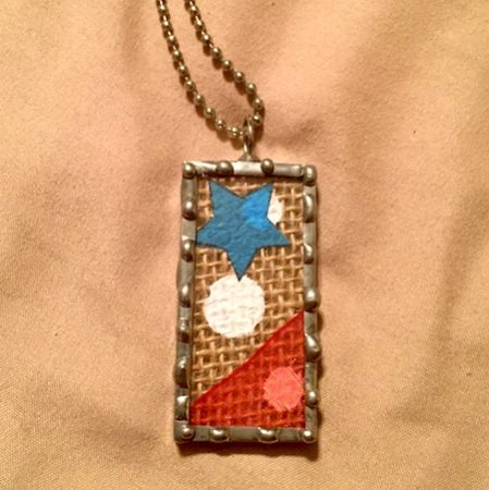 Red White and Blue Soldered Pendant by Linda Sheehan  - featured on Jewelry Making Journal