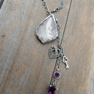 Chandelier crystal necklace by Lynda Carson - featured on Jewelry Making Journal
