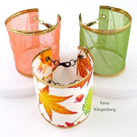 Wired Ribbon Bracelets - Tutorial by Rena Klingenberg