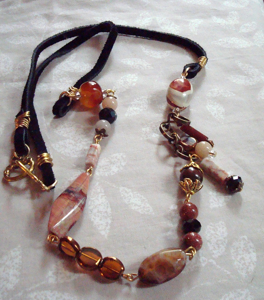 Mixed Bead Necklace with Leather – Jewelry Making Journal