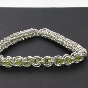 Emerald Bracelet with Chainmaille by Glenda - featured on Jewelry Making Journal