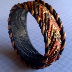 Polymer Clay Autumn Bangle by Patti Underwood - featured on Jewelry Making Journal