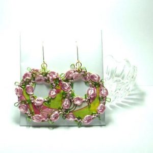Flower hoop fabric earrings by Donna Westbrook - featured on Jewelry Making Journal