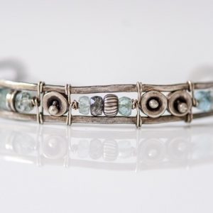 Aquamarine Cuff Bracelet Inspired by the Sea by Sonja - featured on Jewelry Making Journal