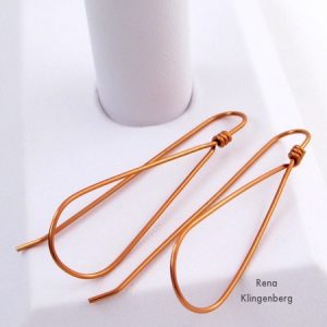 Wire Teardrop Hoop Earrings - Tutorial by Rena Klingenberg