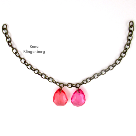 Attaching Beads to Two-Tier Bib Necklace - Tutorial by Rena Klingenberg