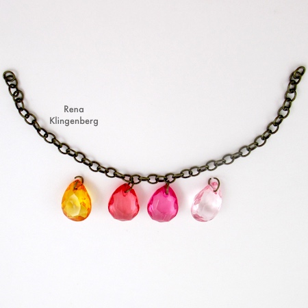 Attaching Beads to Two-Tier Bib Necklace - Tutorial by Rena Klingenberg