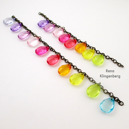 The two beaded tiers of chain for Two-Tier Bib Necklace - Tutorial by Rena Klingenberg