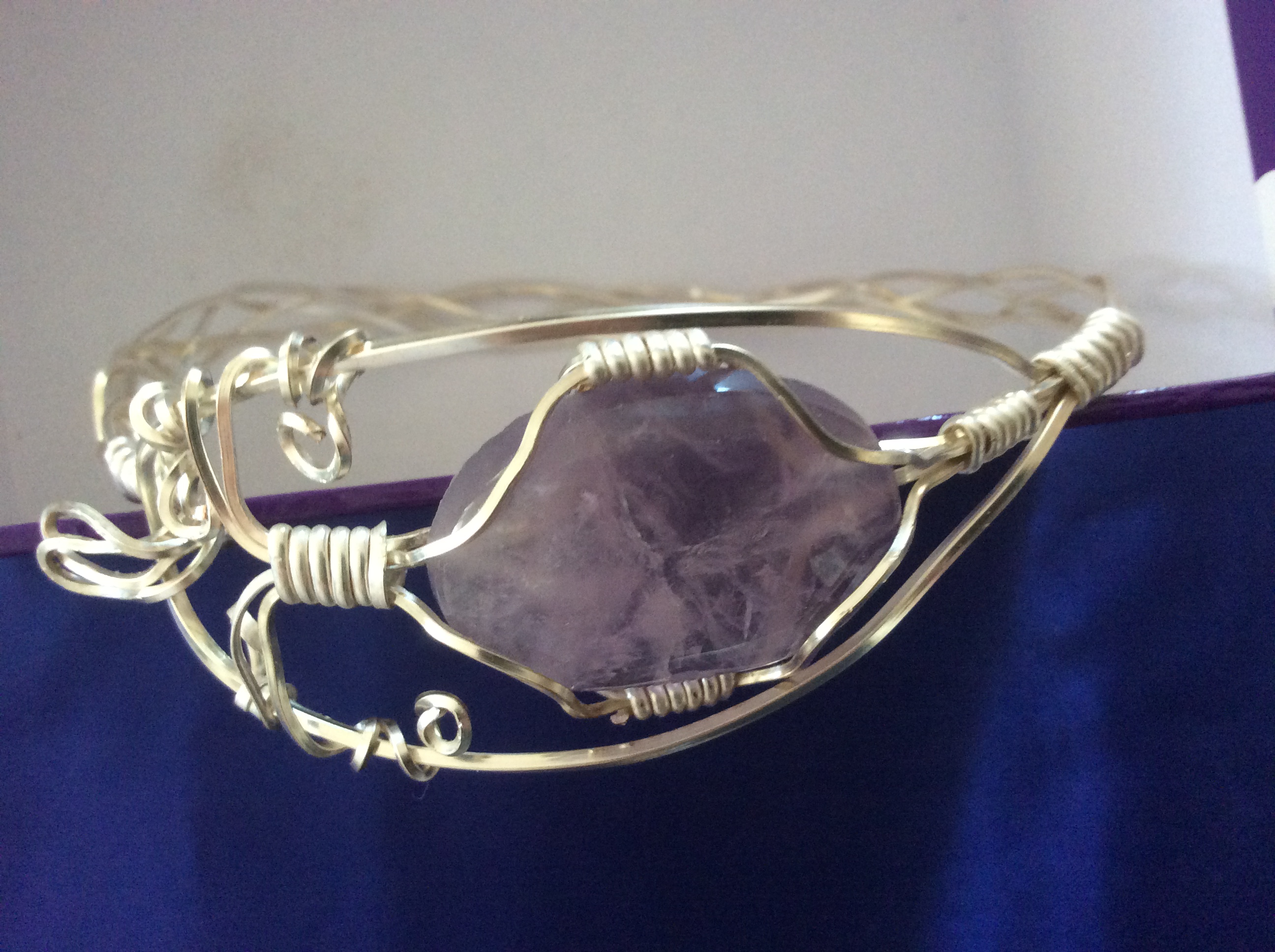 Amethyst and Silver Wire Bracelet Jewelry Making Journal