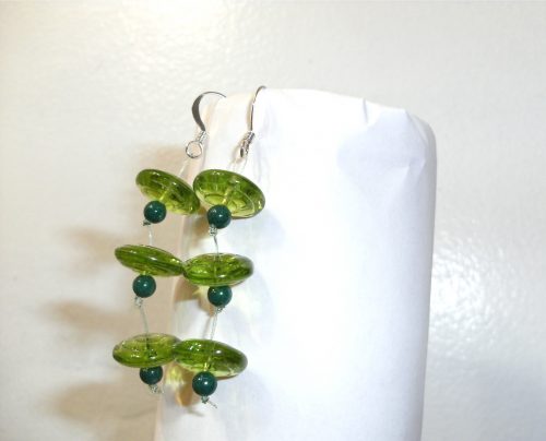 <img src="https://jewelrymakingjournal.com/wp-content/uploads/2017/05/DSCF0850-500x375.jpg" alt="Green(ery) Long Dangle Earrings by Lyone Fein - featured on Jewelry Making Journal" width="500" height="375" class="size-large wp-image-49769" /> Lyone Fein Greenery Earrings #1