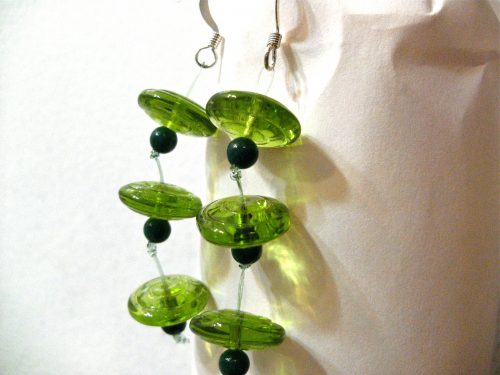 <img src="https://jewelrymakingjournal.com/wp-content/uploads/2017/05/DSCF0850-500x375.jpg" alt="Green(ery) Long Dangle Earrings by Lyone Fein - featured on Jewelry Making Journal" width="500" height="375" class="size-large wp-image-49769" /> Lyone Fein Greenery Earrings #1