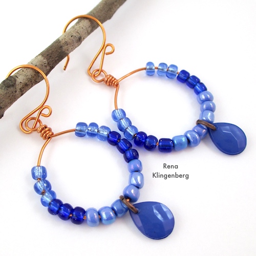 Colorful Hoop Earrings Tutorial by Rena Klingenberg