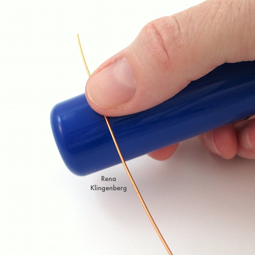 Colorful Hoop Earrings (Tutorial) by Rena Klingenberg - shaping the wire