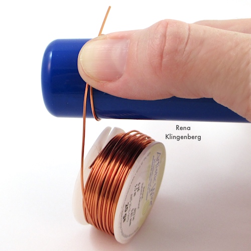 Colorful Hoop Earrings (Tutorial) by Rena Klingenberg - shaping the wire