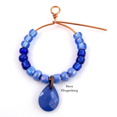 Colorful Hoop Earrings Tutorial by Rena Klingenberg - final wire wrapping