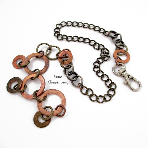 Rugged Hardware Necklace Tutorial by Rena Klingenberg