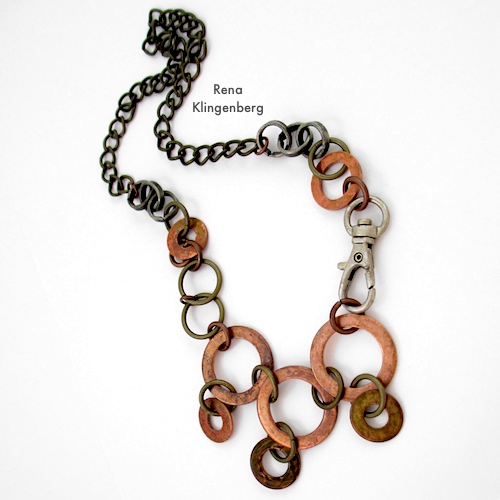 Rugged Hardware Necklace Tutorial by Rena Klingenberg
