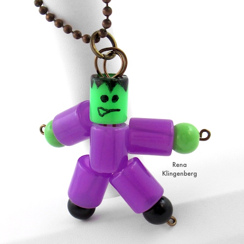 Frankenstein Necklace - Halloween Jewelry Tutorial by Rena Klingenberg