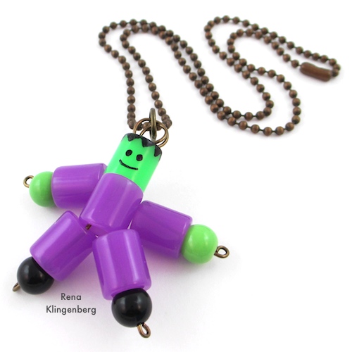 Frankenstein Necklace - Halloween Jewelry Tutorial by Rena Klingenberg