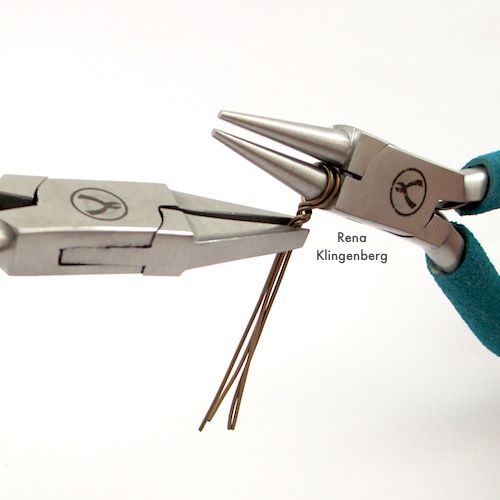 Frankenstein Necklace - Halloween Jewelry Tutorial by Rena Klingenberg - shaping the wires