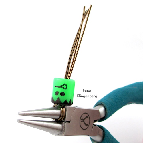 Frankenstein Necklace - Halloween Jewelry Tutorial by Rena Klingenberg - putting Frankenstein together