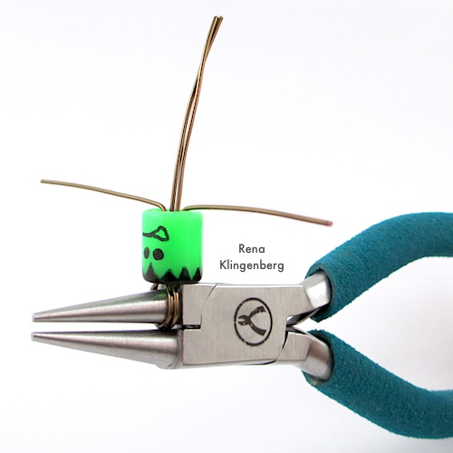 Frankenstein Necklace - Halloween Jewelry Tutorial by Rena Klingenberg - putting Frankenstein together