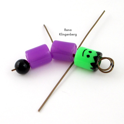 Frankenstein Necklace - Halloween Jewelry Tutorial by Rena Klingenberg - putting Frankenstein together