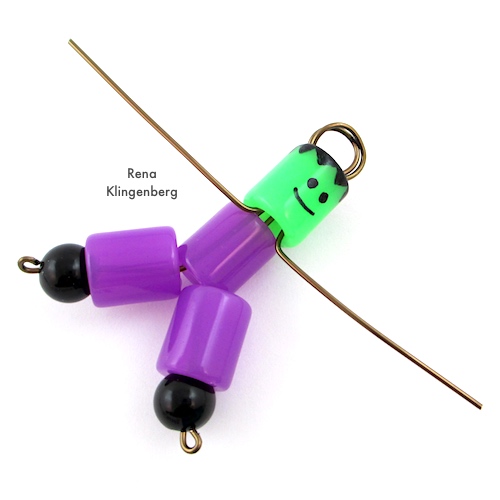 Frankenstein Necklace - Halloween Jewelry Tutorial by Rena Klingenberg - putting Frankenstein together