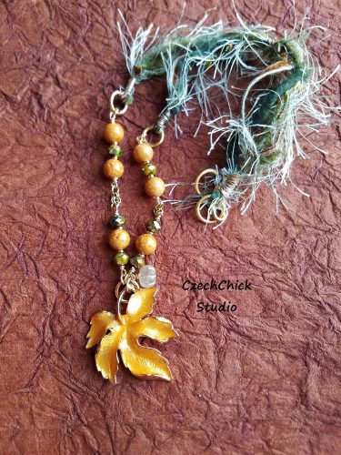 Autumn Leaf Mixed Media Pendant by Donna Raub  - featured on Jewelry Making Journal
