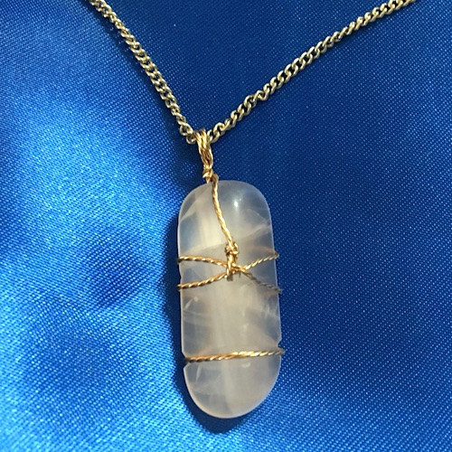 Wire Wrapped Rose Quartz Necklace by Daniel Brown  - featured on Jewelry Making Journal