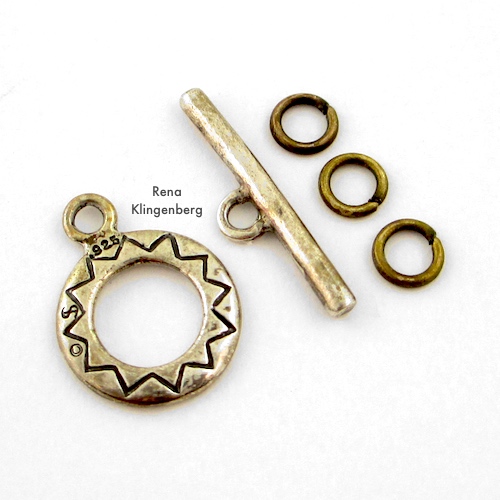 Toggle clasp for Patina Hardware Bracelet Tutorial by Rena Klingenberg