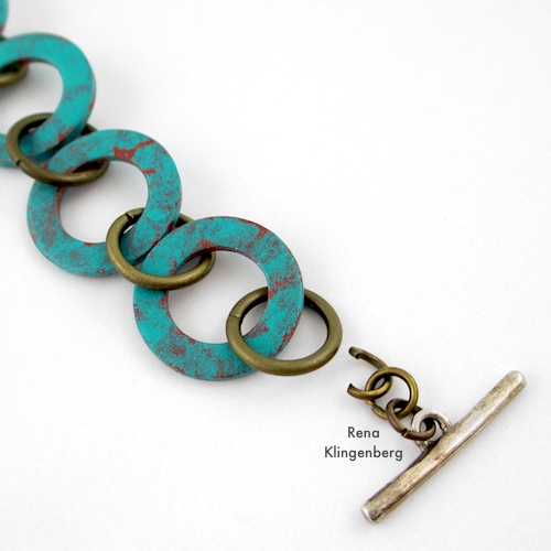Attaching Clasp to Patina Hardware Bracelet Tutorial by Rena Klingenberg