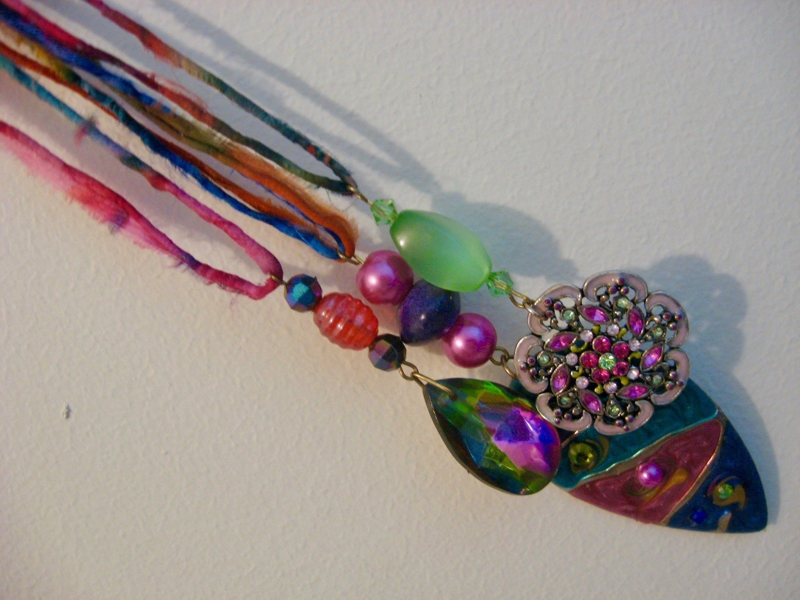 Colourful Silk Cord Necklaces Jewelry Making Journal